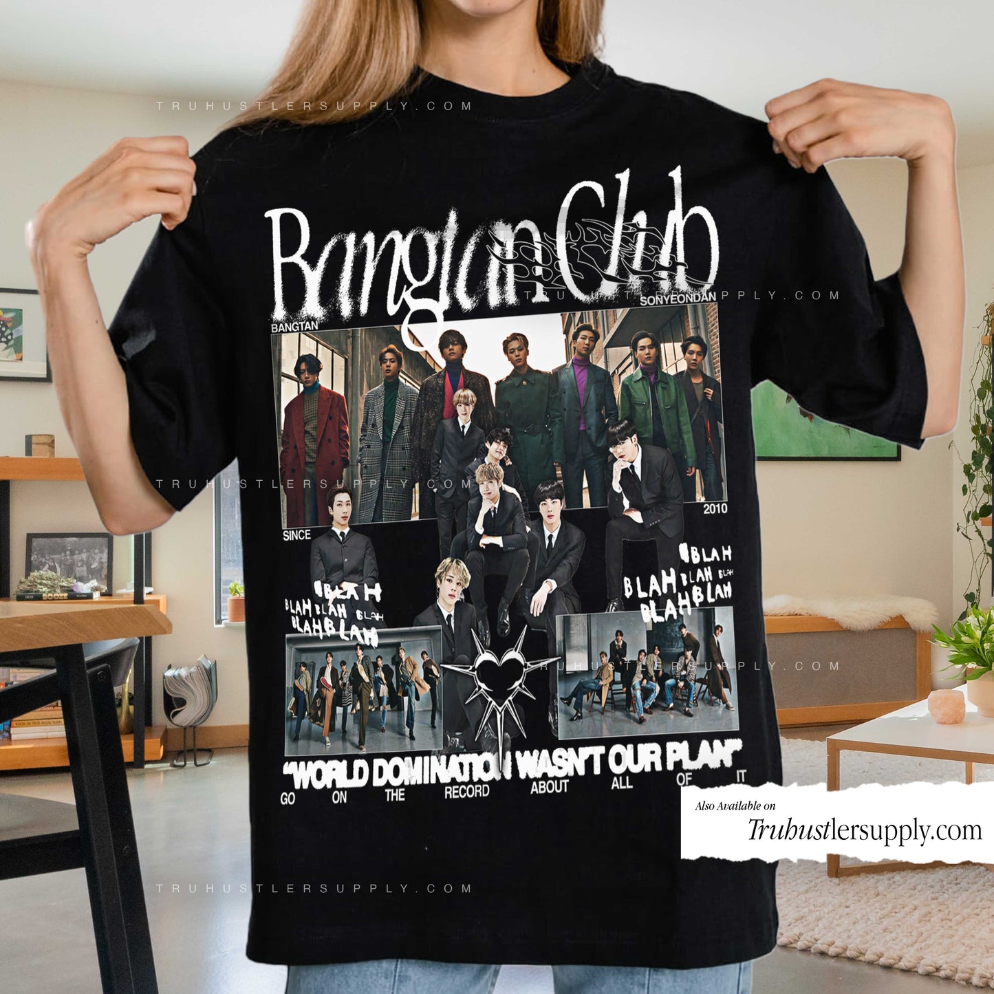 Bangtan Club BTS Y2K Graphic T Shirt Front Print