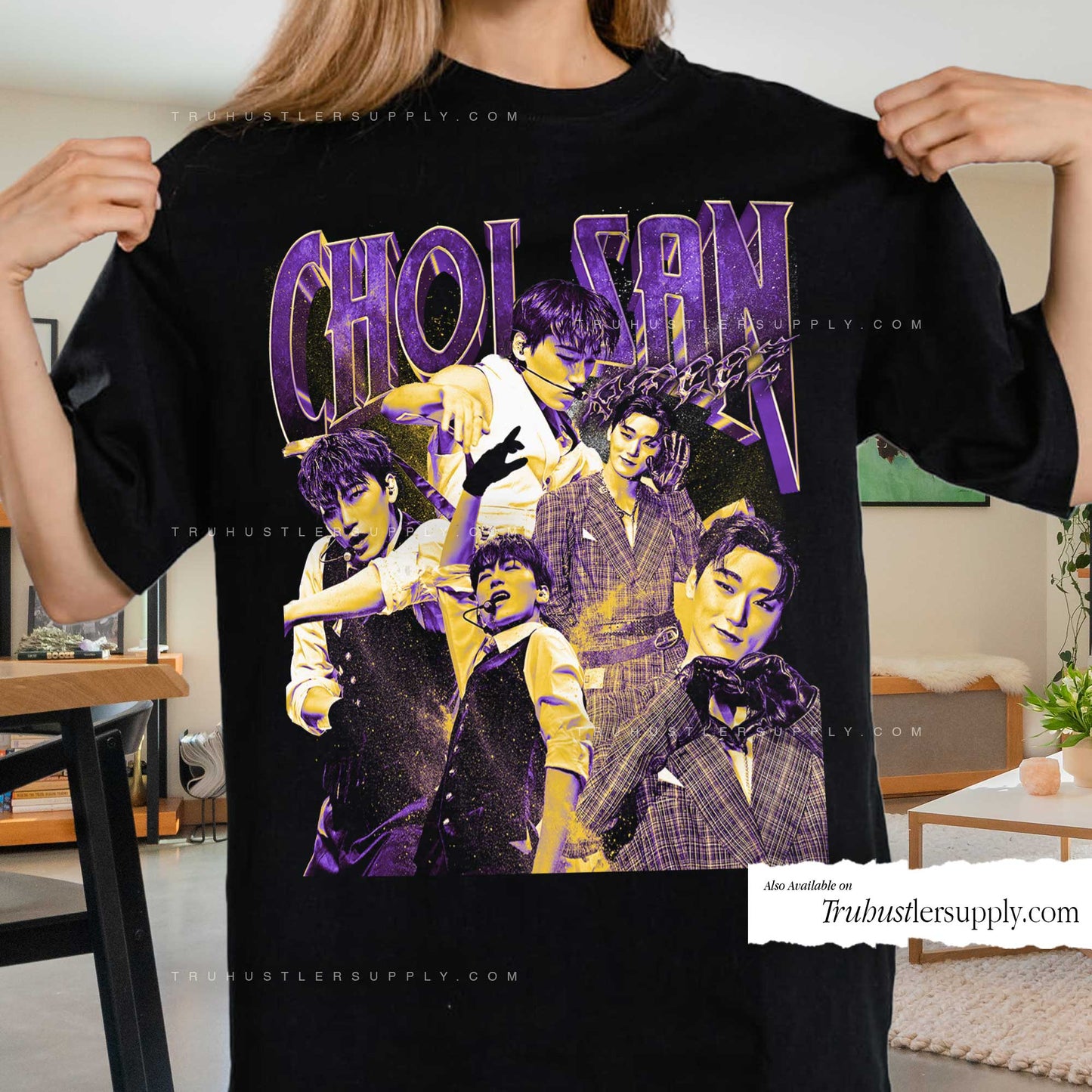 Choi San Ateez Bootleg Graphic T-Shirt