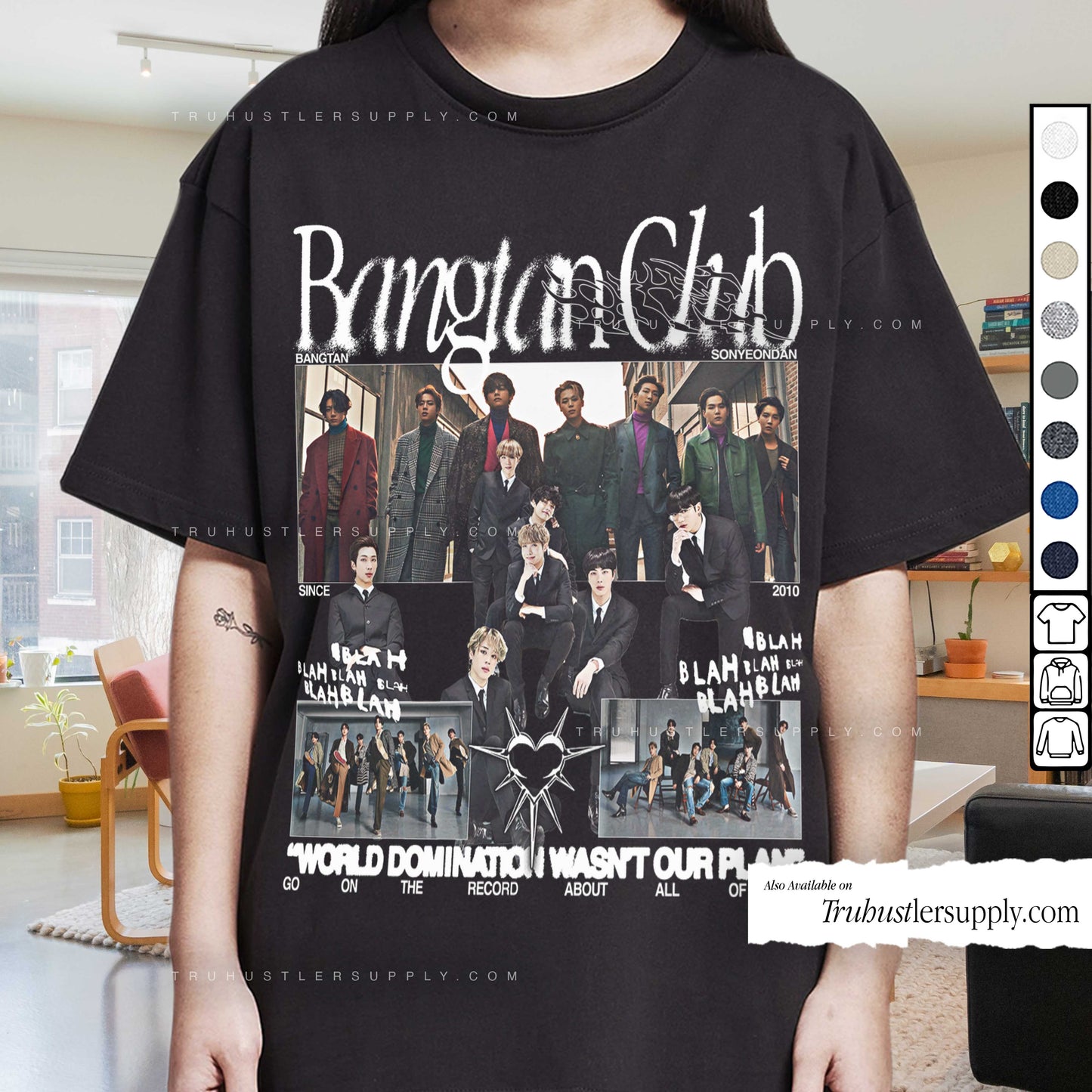 Bangtan Club BTS Y2K Graphic T Shirt Front Print