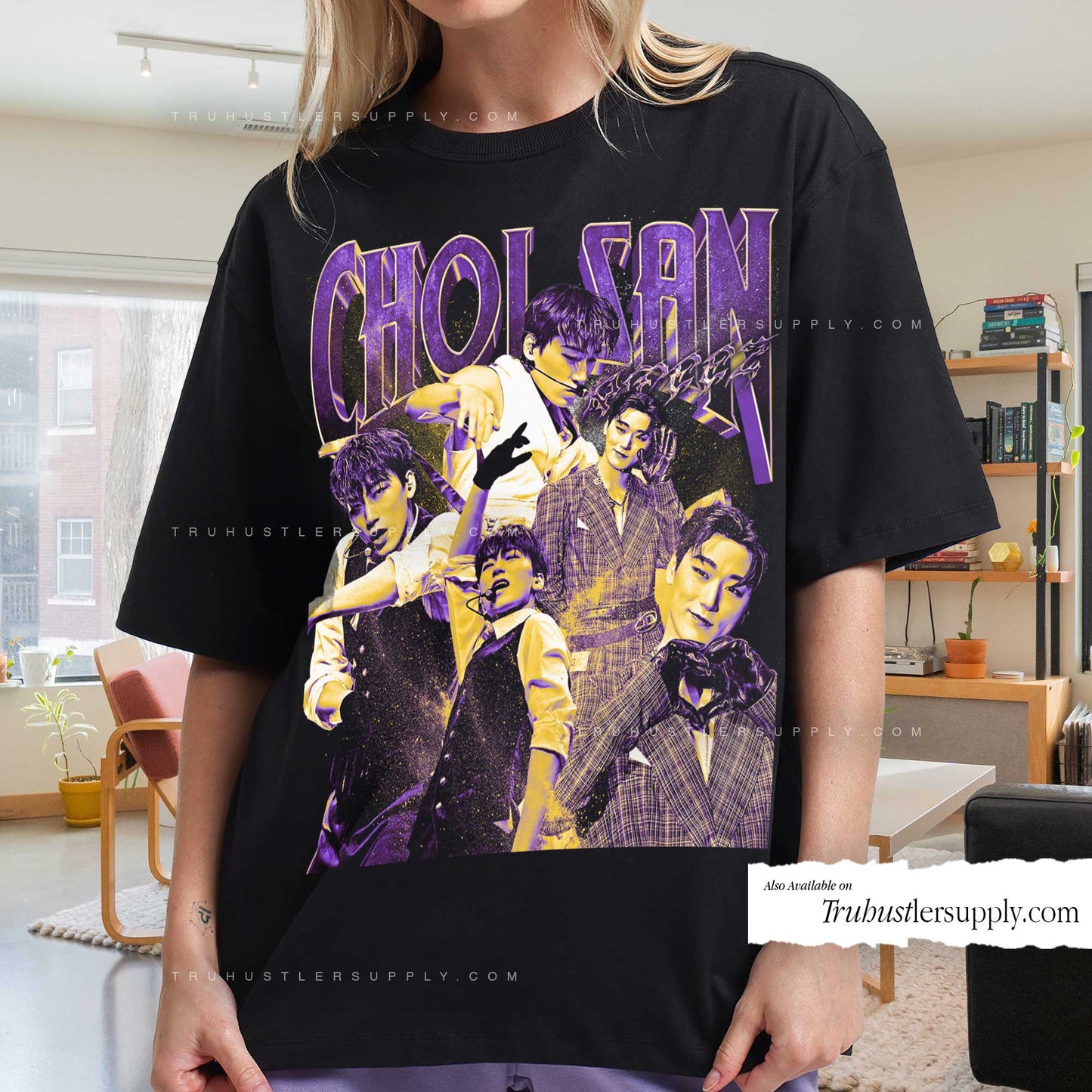 Choi San Ateez Bootleg Graphic T-Shirt