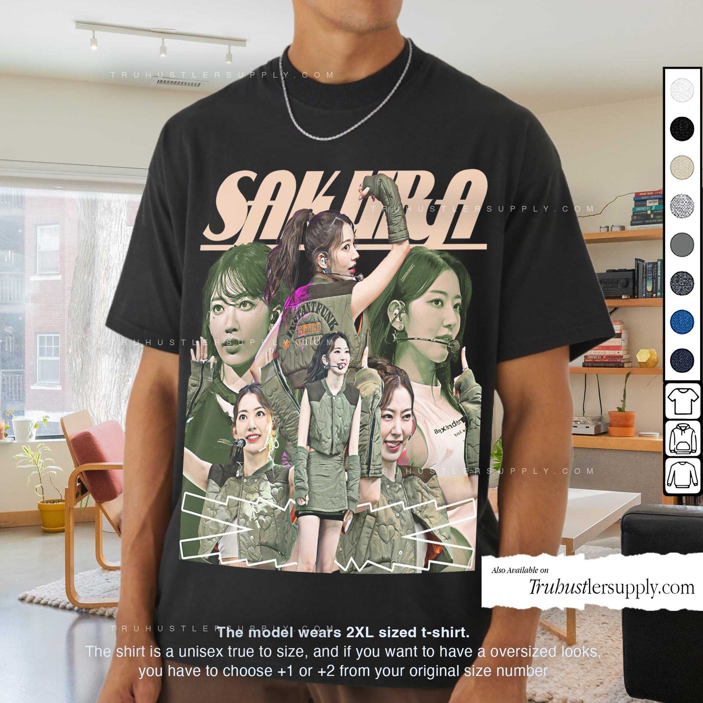Sakura Le Sserafim Bootleg Graphic T-Shirt