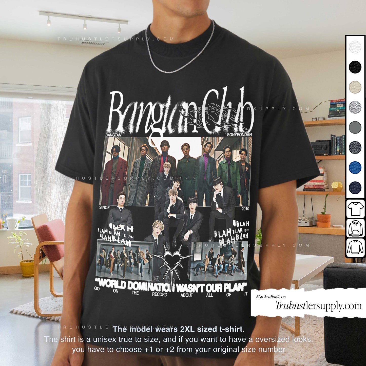 Bangtan Club BTS Y2K Graphic T Shirt Front Print