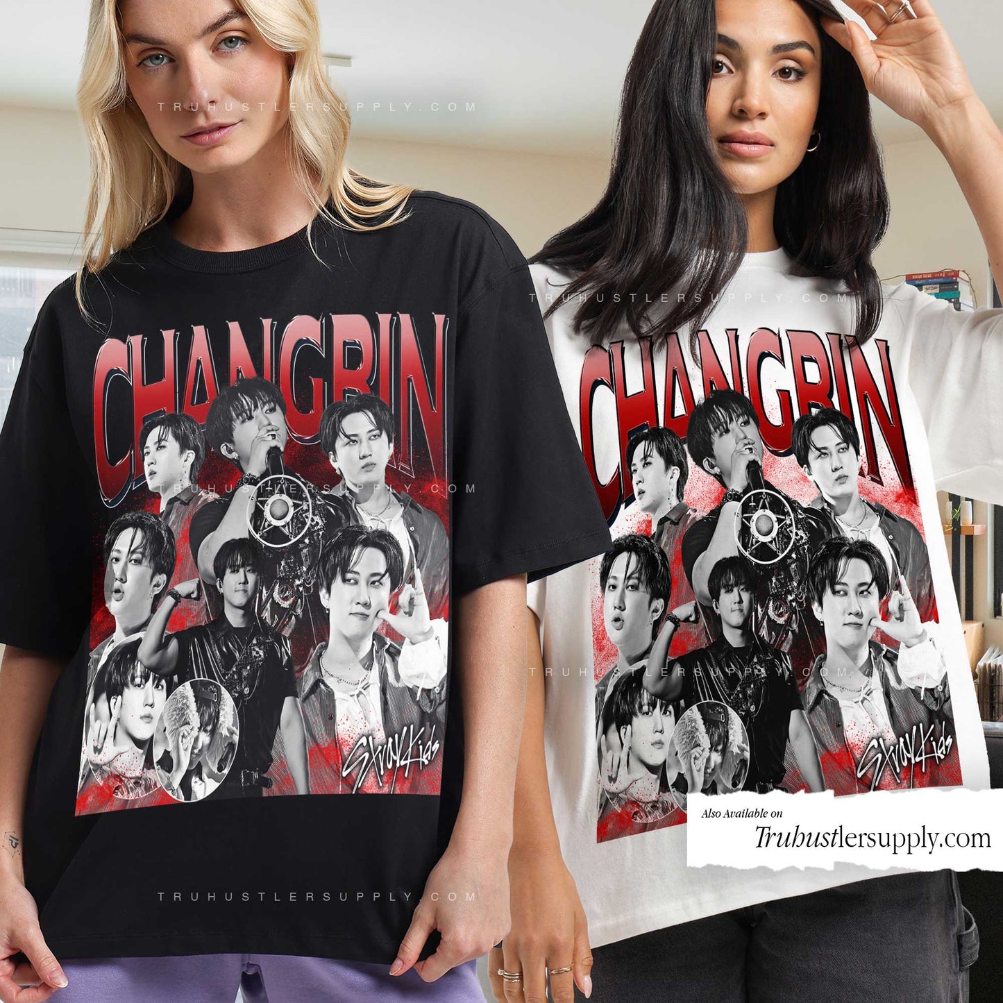 Changbin SKZ Bootleg Graphic T Shirt