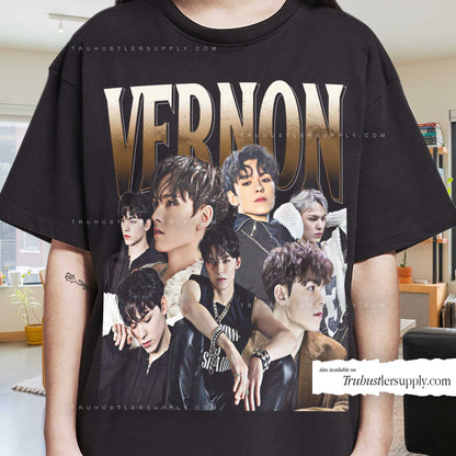 Vernon Seventeen Bootleg Graphic T Shirt for Fans