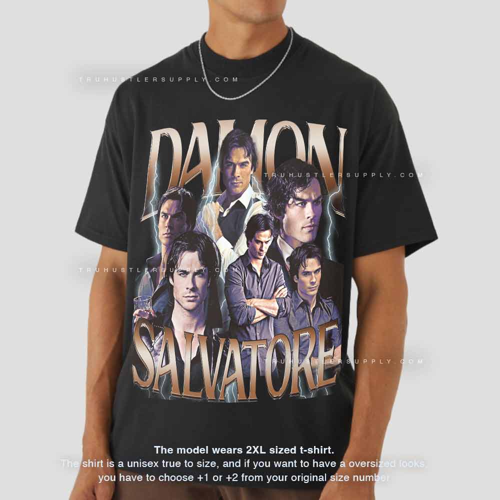 Damon Salvatore Inspired Bootleg 90s T-shirt