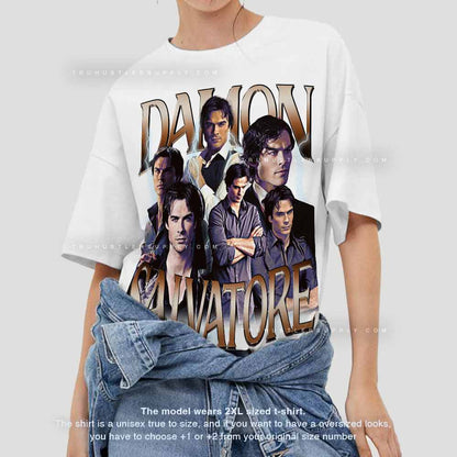 Damon Salvatore Inspired Bootleg 90s T-shirt