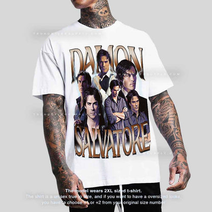 Damon Salvatore Inspired Bootleg 90s T-shirt